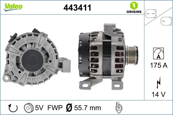 VALEO 443411 Elektrik Sistemi Alternatör - VOLVO V40 Cross Country (526) uyumlu