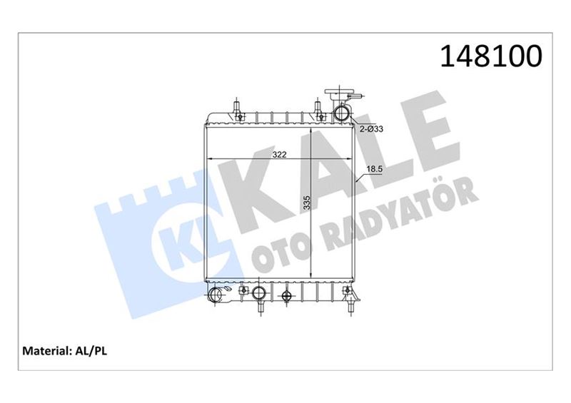 Su Radyatörü - KALE OTO RADYATÖR - 2403031AB Ürün Görseli