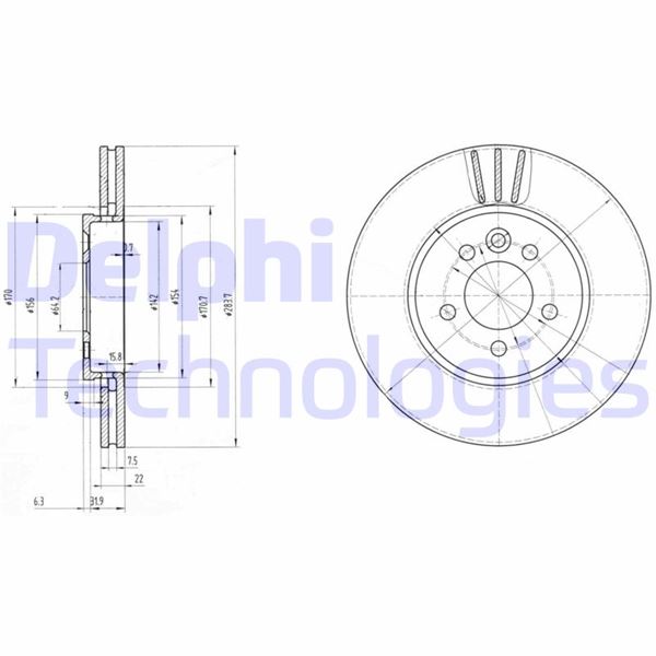 DELPHI BG3503 Fren Sistemleri Fren Diski - ROVER 75 (RJ) uyumlu
