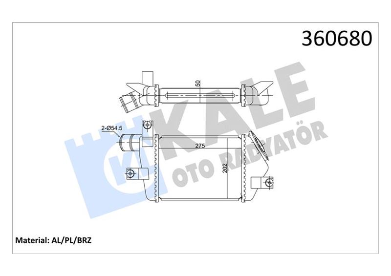 KALE OTO RADYATÖR 360680 Motor Turbo Radyatörü - MITSUBISHI L200 / TRITON (KA_T, KB_T) uyumlu