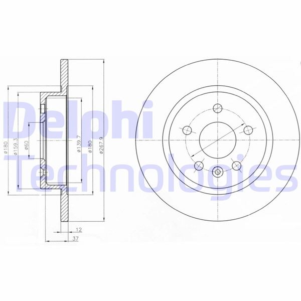 DELPHI BG4199C Fren Sistemleri Fren Diski - OPEL ASTRA J Sports Tourer (P10) uyumlu