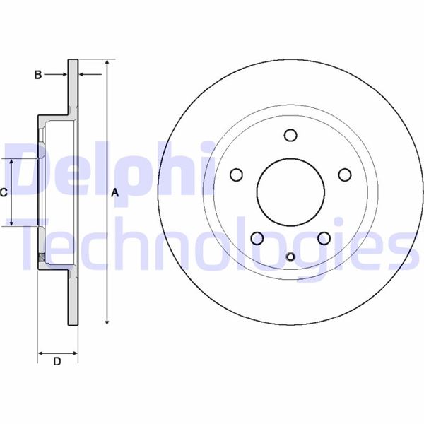 DELPHI BG4707C Fren Sistemleri Fren Diski - MAZDA 3 (BM, BN) uyumlu