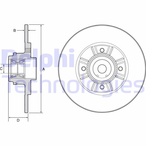 DELPHI BG9114RS Fren Sistemleri Fren Diski - RENAULT CLIO I (B/C57_, 5/357_) uyumlu
