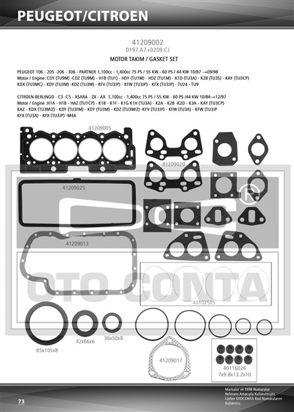Motor Conta Seti - OTOCONTA - 41209002 Ürün Görseli