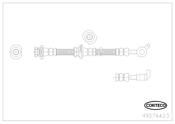 CORTECO 49374423 Fren Sistemleri Fren Hortumları - NISSAN X-TRAIL I (T30) uyumlu