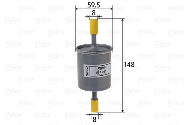 VALEO 587061 Yakıt Sistemi Yakıt Filtresi - CHEVROLET AVEO / KALOS Sedan (T250, T255) uyumlu