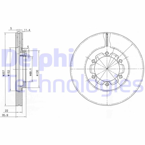 DELPHI BG2524 Fren Sistemleri Fren Diski - OPEL FRONTERA A (U92) uyumlu