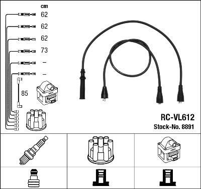 NGK 8891 Ateşleme Sistemi Ateşleme Kablosu - VOLVO 240 (P242, P244) uyumlu