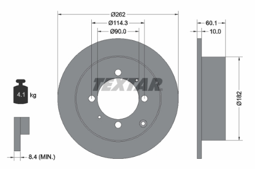 TEXTAR 92104000 Fren Sistemleri Fren Diski - MITSUBISHI SPACE WAGON (N3_W, N4_W) uyumlu