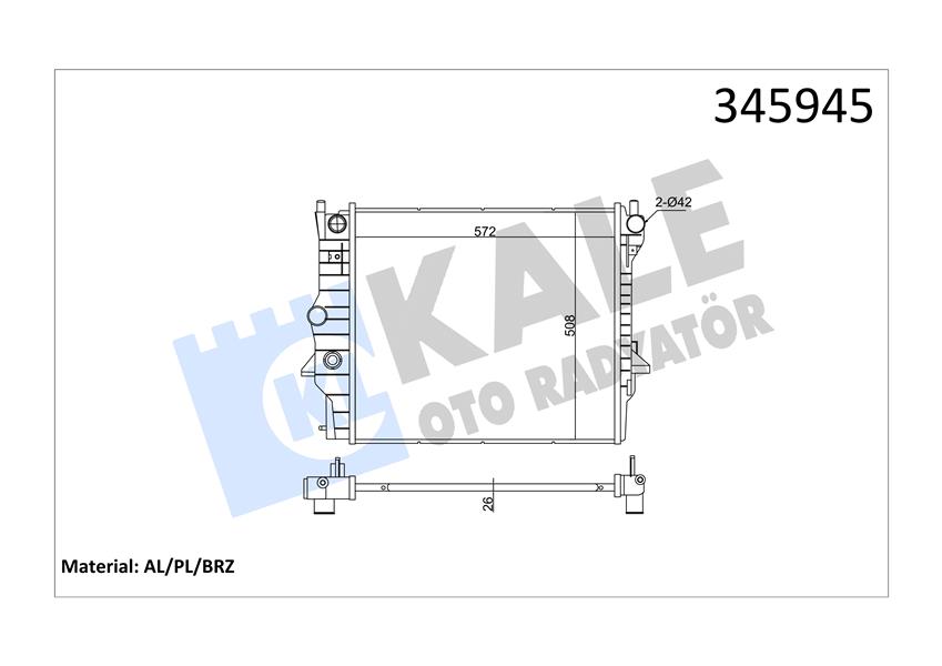 KALE OTO RADYATÖR 345945 Soğutma Sistemi Su Soğutucu & Parçaları - JAGUAR S-TYPE II (X200) uyumlu