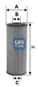 UFI 25.124.00 Motor Yağ Filtresi - MERCEDES-BENZ T2/L Panelvan/Van uyumlu