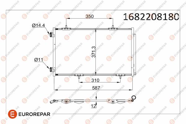EUROREPAR 1682208180 İklimlendirme Sistemi Klima Radyatörü - CITROËN C-ELYSEE (DD_) uyumlu
