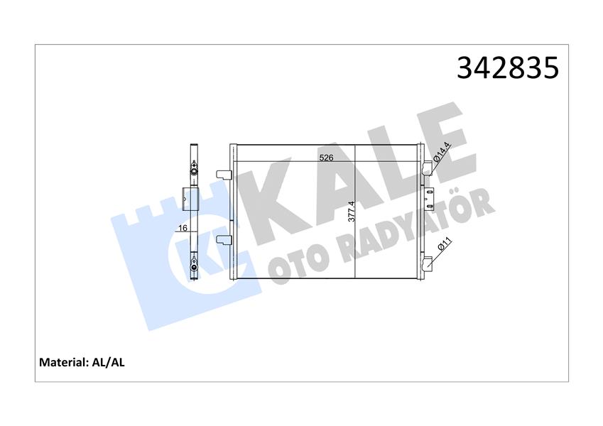 KALE OTO RADYATÖR 342835 İklimlendirme Sistemi Klima Radyatörü - RENAULT CLIO II (BB_, CB_) uyumlu