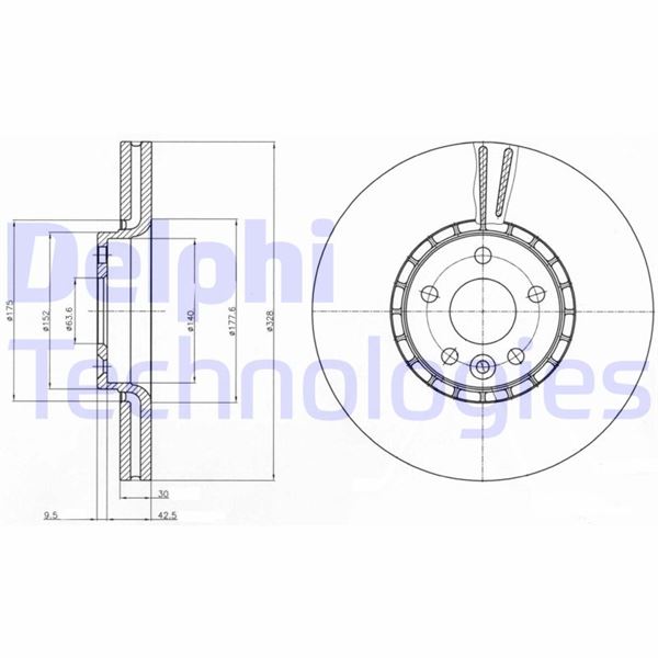 DELPHI BG9085 Fren Sistemleri Fren Diski - VOLVO XC60 I SUV (156) uyumlu