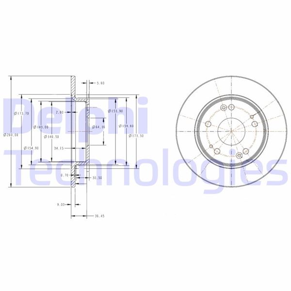 DELPHI BG4118C Fren Sistemleri Fren Diski - HONDA CIVIC IX (FK) uyumlu
