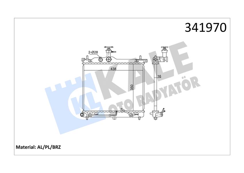 KALE OTO RADYATÖR 341970 Soğutma Sistemi Su Soğutucu & Parçaları - HYUNDAI i10 I (PA) uyumlu