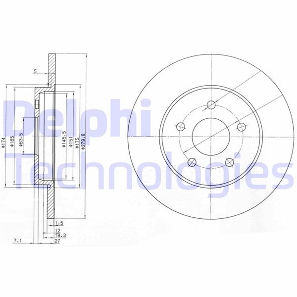 DELPHI BG3663C Fren Sistemleri Fren Diski - FORD MONDEO III Turnier (BWY) uyumlu