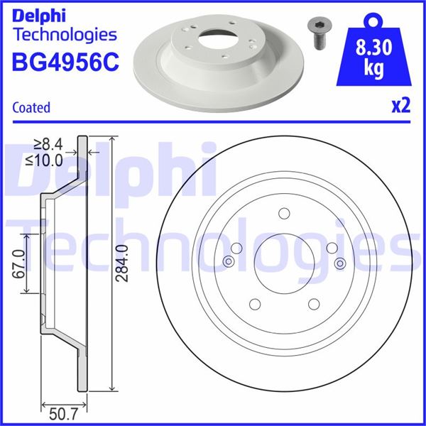 DELPHI BG4956C Fren Sistemleri Fren Diski - SSANGYONG TIVOLI uyumlu