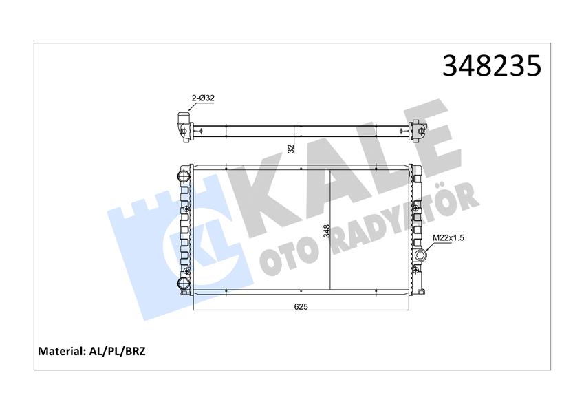KALE OTO RADYATÖR 348235 Soğutma Sistemi Su Soğutucu & Parçaları - VW GOLF III (1H1) uyumlu