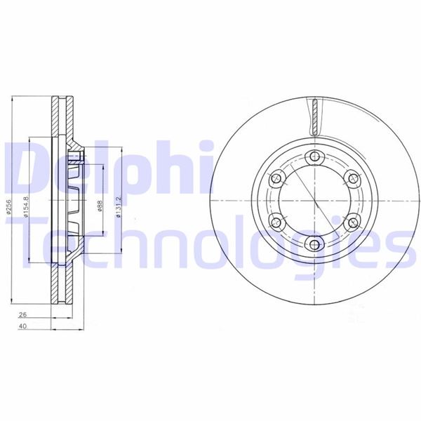 DELPHI BG4252 Fren Sistemleri Fren Diski - ISUZU D-MAX I (TFR, TFS) uyumlu