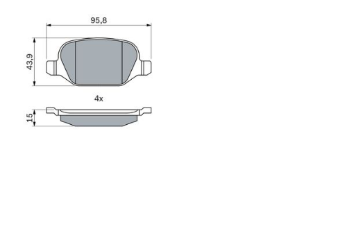 BOSCH 0 986 424 553 Fren Sistemleri Fren Balatası - ALFA ROMEO 156 (932_) uyumlu