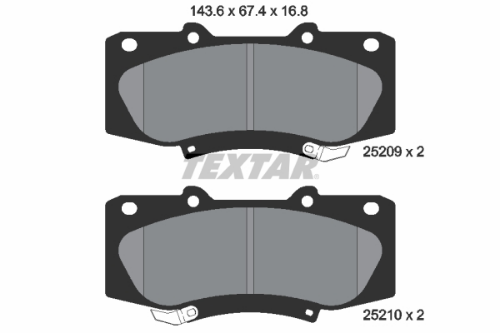 TEXTAR 2520901 Fren Sistemleri Fren Balatası - TOYOTA HILUX VII Pick-up (_N1_, _N2_, _N3_) uyumlu