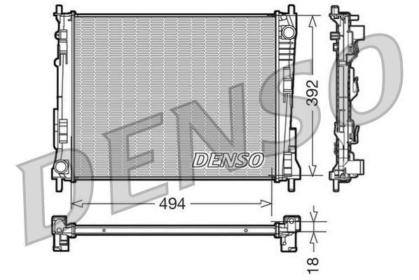 DENSO DRM23079 Soğutma Sistemi Su Soğutucu & Parçaları - RENAULT TWINGO II (CN0_) uyumlu