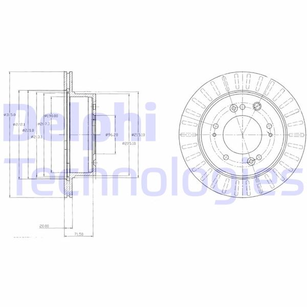 DELPHI BG4331 Fren Sistemleri Fren Diski - KIA SORENTO I (JC) uyumlu
