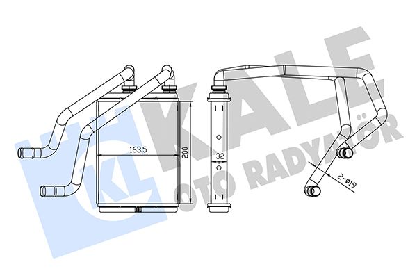 KALE OTO RADYATÖR 360730 İklimlendirme Sistemi İç Mekan Isı Değiştirici - NISSAN X-TRAIL I (T30) uyumlu
