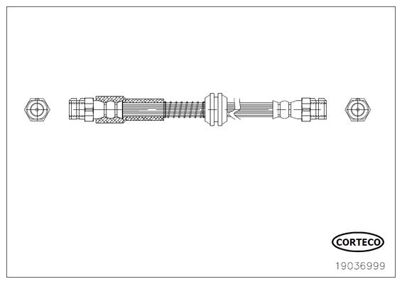 CORTECO 19036999 Fren Sistemleri Fren Hortumları - VW CADDY III MPV (2KB, 2KJ, 2CB, 2CJ) uyumlu