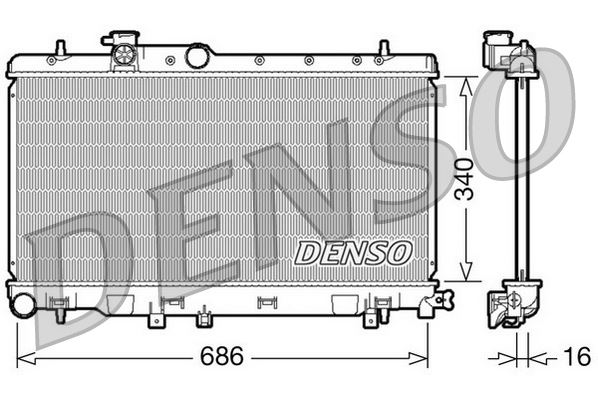 DENSO DRM36006 Soğutma Sistemi Su Soğutucu & Parçaları - SUBARU IMPREZA Station wagon (GF) uyumlu