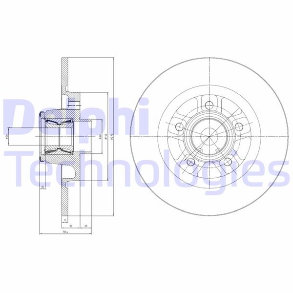 DELPHI BG9113RSC Fren Sistemleri Fren Diski - RENAULT KANGOO Express (FW0/1_) uyumlu