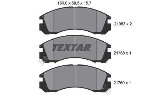 TEXTAR 2136301 Fren Sistemleri Fren Balatası - MITSUBISHI OUTLANDER II (CW_W) uyumlu