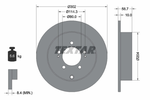 TEXTAR 92167003 Fren Sistemleri Fren Diski - MITSUBISHI OUTLANDER II (CW_W) uyumlu