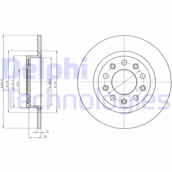 DELPHI BG4315 Fren Sistemleri Fren Diski - ALFA ROMEO GIULIETTA (940_) uyumlu