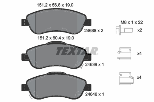 TEXTAR 2463801 Fren Sistemleri Fren Balatası - HONDA CR-V III (RE_) uyumlu