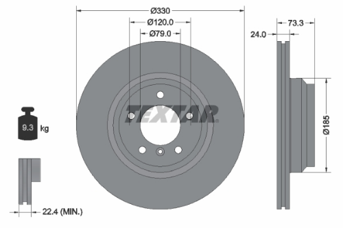 TEXTAR 92137805 Fren Sistemleri Fren Diski - BMW 3 Touring (E91) uyumlu