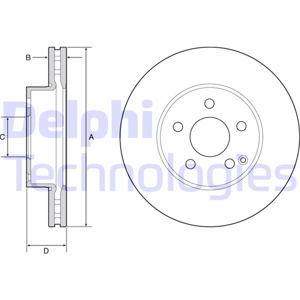 DELPHI BG4945C Fren Sistemleri Fren Diski - MERCEDES-BENZ C-SERISI T-Model (S204) uyumlu