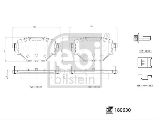 FEBI BILSTEIN 180630 Fren Sistemleri Fren Balatası - PEUGEOT 2008 II (UD_, US_, UY_, UJ_, UR_, UC_) uyumlu