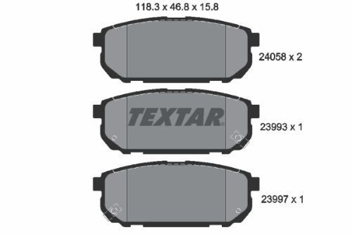 TEXTAR 2405801 Fren Sistemleri Fren Balatası - KIA SORENTO I (JC) uyumlu