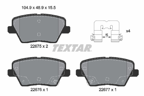 TEXTAR 2267501 Fren Sistemleri Fren Balatası - HYUNDAI i30 (PDE, PD, PDEN) uyumlu