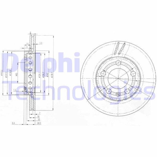 DELPHI BG3695 Fren Sistemleri Fren Diski - SKODA FABIA I (6Y2) uyumlu