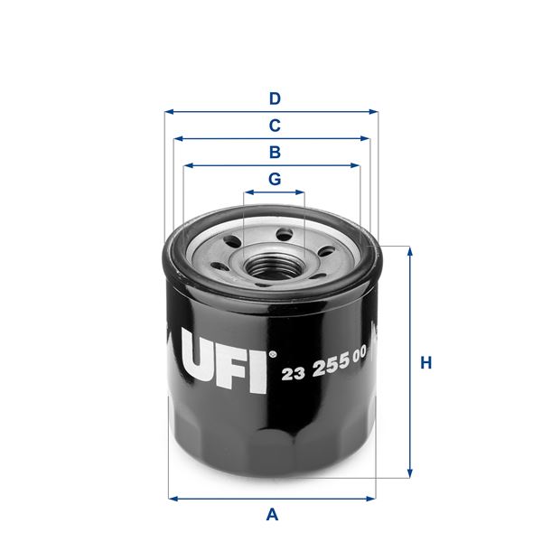 UFI 23.255.00 Motor Yağ Filtresi - SUZUKI SWIFT IV (FZ, NZ) uyumlu