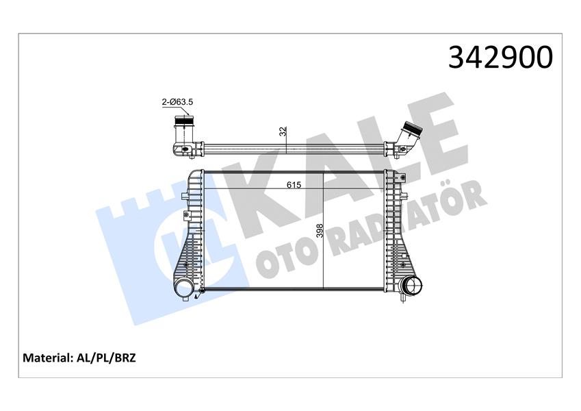 KALE OTO RADYATÖR 342900 Motor Turbo Radyatörü - VW PASSAT B7 (362) uyumlu