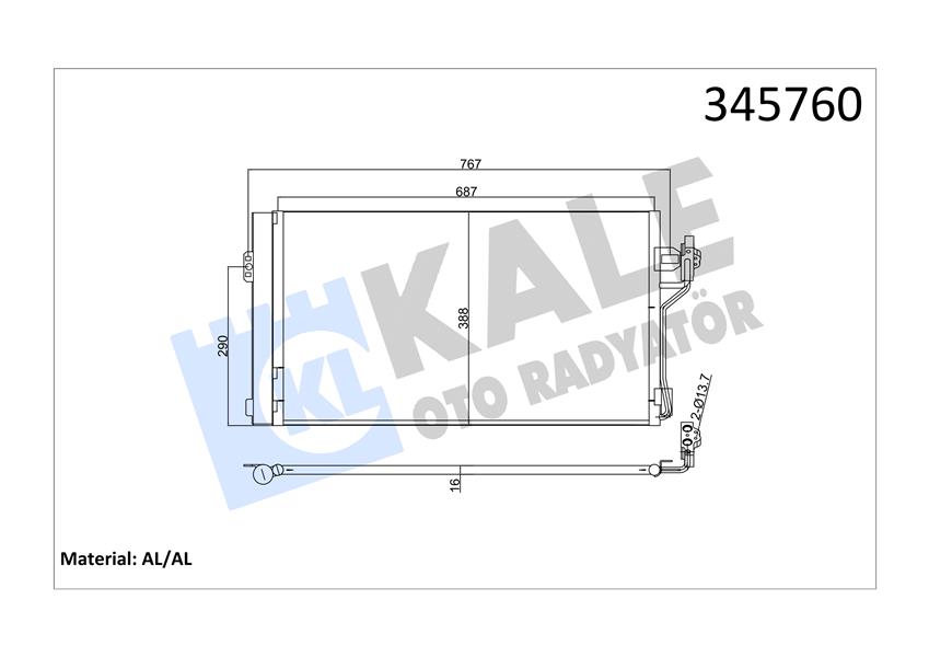 KALE OTO RADYATÖR 345760 İklimlendirme Sistemi Klima Radyatörü - MERCEDES-BENZ VITO / MIXTO Panelvan/Van (W639) uyumlu