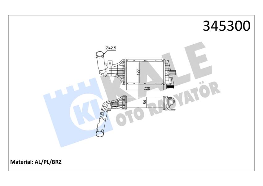 KALE OTO RADYATÖR 345300 Motor Turbo Radyatörü - OPEL ASTRA G Station wagon (T98) uyumlu