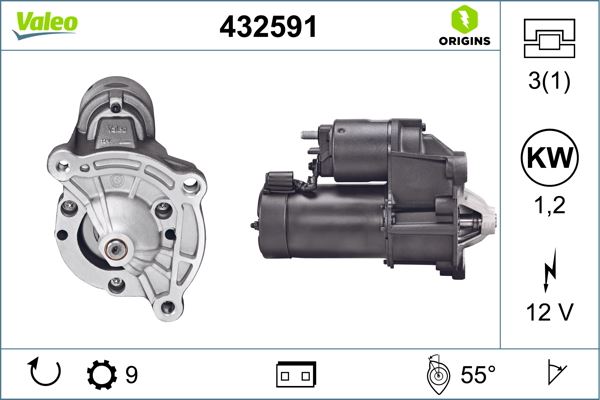 VALEO 432591 Elektrik Sistemi Marş Motoru - CITROËN AX (ZA-_) uyumlu