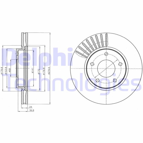 DELPHI BG4282C Fren Sistemleri Fren Diski - NISSAN JUKE (F15) uyumlu