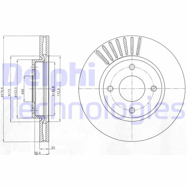 DELPHI BG4337 Fren Sistemleri Fren Diski - NISSAN CUBE (Z12) uyumlu