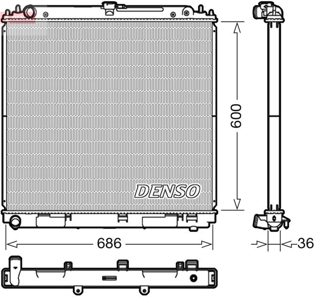 DENSO DRM46041 Soğutma Sistemi Su Soğutucu & Parçaları - NISSAN NAVARA NP300 Platform şasi (D40) uyumlu